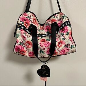 Juicy Couture Rose Floral Duffle Bag OS NWT